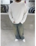 Beyaz 08 Sırt Baskılı Sweatshirt