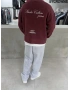 Bordo Yıkamalı Oversize Sweat