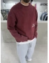 Bordo Yıkamalı Oversize Sweat