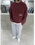 Bordo Yıkamalı Oversize Sweat