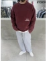 Bordo Yıkamalı Oversize Sweat