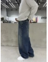 Mavi Eskitme Denim Süper Baggy
