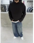 Siyah 08 Sırt Baskılı Sweatshirt
