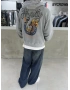 Gri Premium Yıkamalı Kovboy Sweat