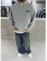 Gri Premium Yıkamalı Kovboy Sweat