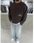 Kahve Yıkamalı Oversize Sweat