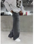 Antrasit Yırtık Effect Süper Baggy Jean