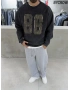 Siyah 86 Kamuflaj Oversize Sweat