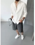 Oversize Beyaz Keten Gömlek