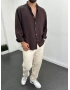 Kahve Premium Oversize Gömlek