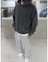 Antrasit Yıkamalı Oversize Kapüşonlu Sweatshirt