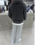 Antrasit Yıkamalı Oversize Kapüşonlu Sweatshirt