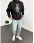 Beer Siyah 3 iplik Şardonlu Sweatshirt