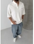 Beyaz Basic Polo Yaka Oversize T-shirt