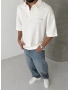 Beyaz Basic Polo Yaka Oversize T-shirt
