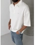 Beyaz Basic Polo Yaka Oversize T-shirt
