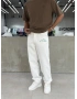 Beyaz Cebi Nakışlı Baggy Jean