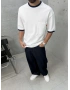 Beyaz Cep Detay Oversize T-shirt