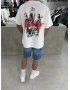 Beyaz Heykel Baskı Oversize T-Shirt