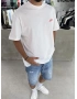Beyaz Heykel Baskı Oversize T-Shirt