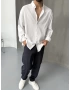 Beyaz Kırınkıl Oversize Gömlek