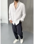 Beyaz Kırınkıl Oversize Gömlek
