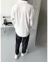 Beyaz Kırınkıl Oversize Gömlek