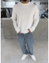 Beyaz Likralı Basic Sweat
