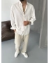Beyaz Linen Oversize Gömlek