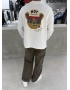 Beyaz Tedy Oversize Uzun Kol Sweat