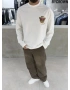 Beyaz Tedy Oversize Uzun Kol Sweat
