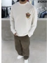 Beyaz Tedy Oversize Uzun Kol Sweat