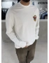 Beyaz Tedy Oversize Uzun Kol Sweat