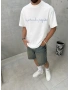 Beyaz X Baskılı Oversize T-shirt