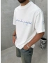 Beyaz X Baskılı Oversize T-shirt