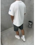 Beyaz X Baskılı Oversize T-shirt