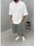 Beyaz Yıkamalı Miami Oversize T-Shirt