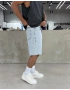 Buz Mavi Desenli Bol Kalıp Denim Şort