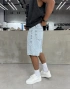 Buz Mavi Desenli Bol Kalıp Denim Şort