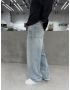 Buz Mavi İpli Baggy Jean
