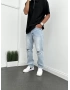 Buz Mavi Yırtık Detaylı Baggy