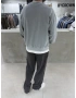 Gri Yıkamalı Bisiklet Yaka Oversize Sweatshirt
