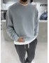 Gri Yıkamalı Bisiklet Yaka Oversize Sweatshirt