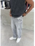 Gri Cebi Nakış Bol Kalıp Baggy Jean