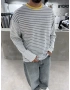 Gri Çizgili Young Oversize Sweatshirt