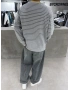 Gri Çizgili Young Oversize Sweatshirt