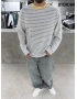 Gri Çizgili Young Oversize Sweatshirt