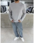 Gri Likralı Basic Sweat