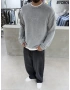 Gri Oversize Urban Triko Kazak