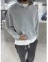 Gri Yıkamalı Oversize Kapüşonlu Sweatshirt
